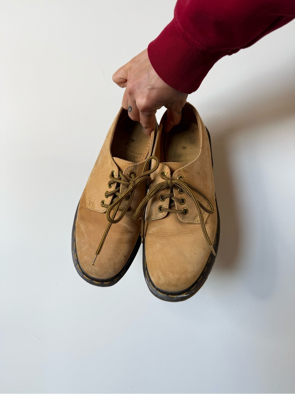 Dr. Martens Made in England Tan Leather Oxfords